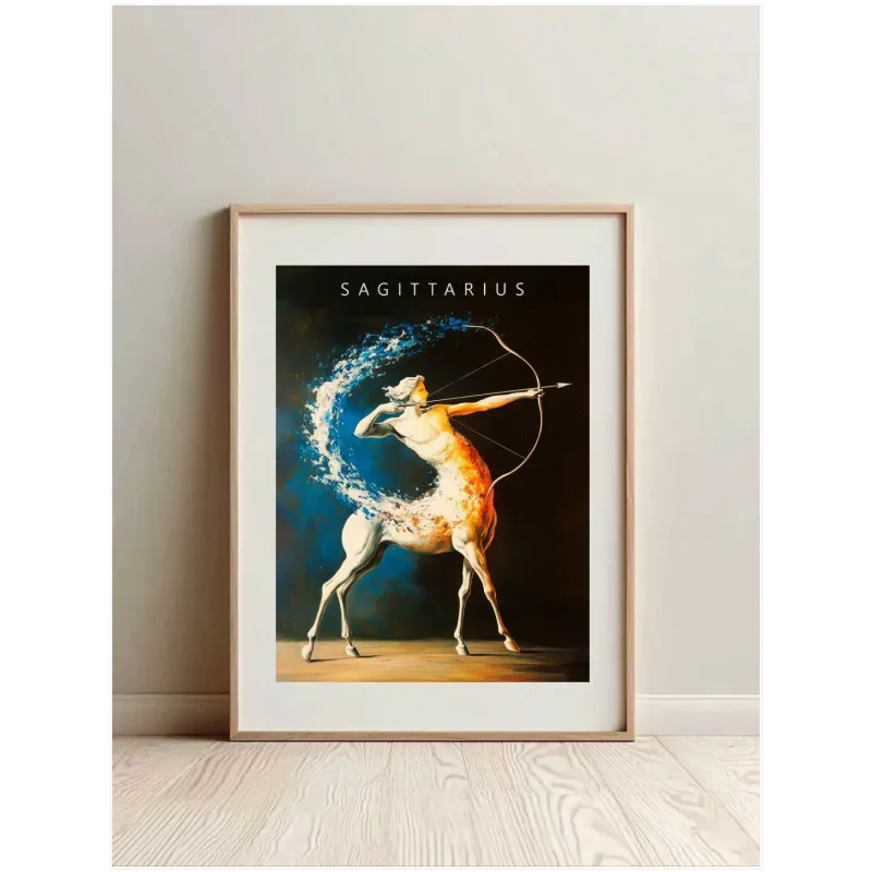 Sagittarius Zodiac Centaur Dynamic Blue Orange