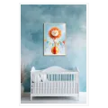 Playful Circus Lion Balancing on Ball