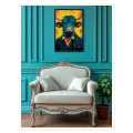 Bull in Business Suit Pop Art Blue Yellow