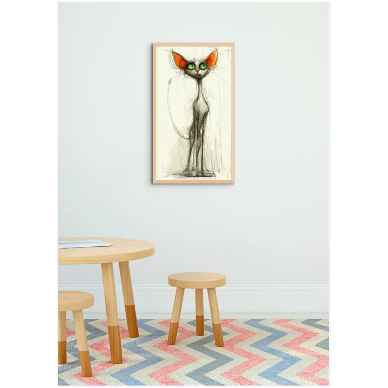 Expressive Cat Sketch Canvas Art Print