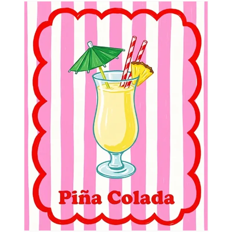 Πίνακας Κοκτέιλ Piña Colada Ρετρό Ροζ