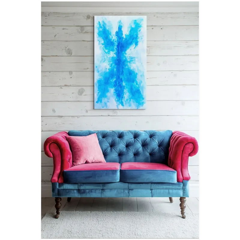Abstract Watercolor Butterfly Art in Blue Tones