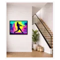 Παίκτης Μπέιζμπολ Synthwave Pop Art σε Φωτεινό Ροζ και Μοβ
