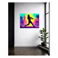 Παίκτης Μπέιζμπολ Synthwave Pop Art σε Φωτεινό Ροζ και Μοβ