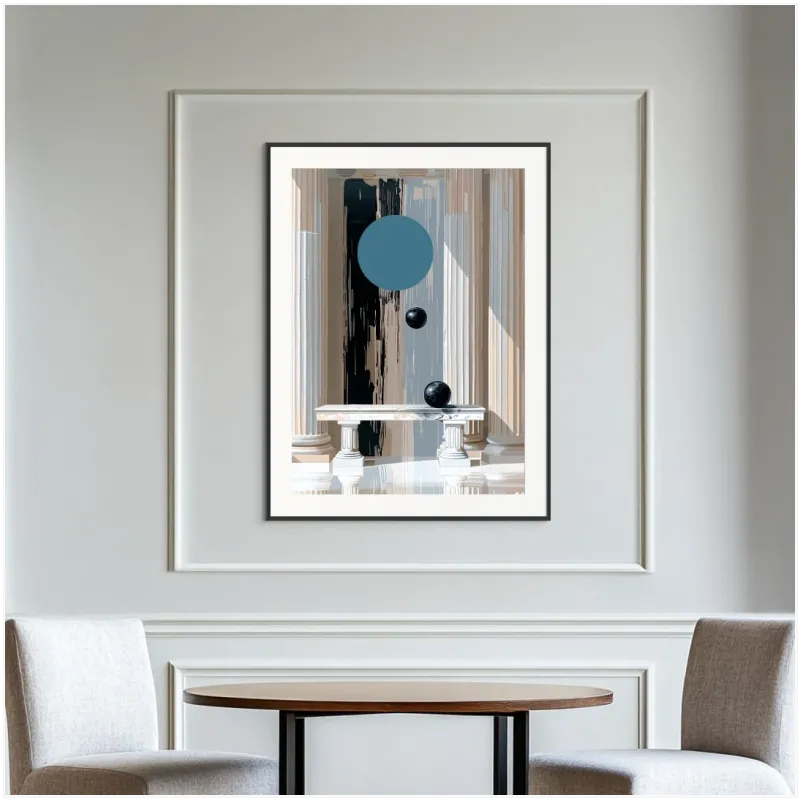 Classical Architecture with Abstract Geometric Forms Canvas Print