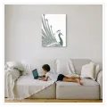 Elegant Minimalist Peacock Illustration In Sage Green