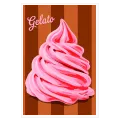 Πίνακας Vintage Παγωτό Gelato Ροζ Καφέ