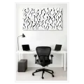 Abstract Composition Flowing Black Lines On White