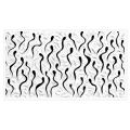 Abstract Composition Flowing Black Lines On White