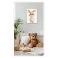 Cute Bunny Rabbit Nursery Illustration Beige