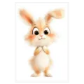 Cute Bunny Rabbit Nursery Illustration Beige