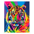 Πίνακας σε Καμβά Πολύχρωμη Τίγρη Pop Art