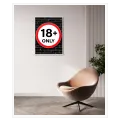 Sign 18+ Only Modern Urban Style Red Black