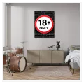 Sign 18+ Only Modern Urban Style Red Black