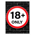 Sign 18+ Only Modern Urban Style Red Black