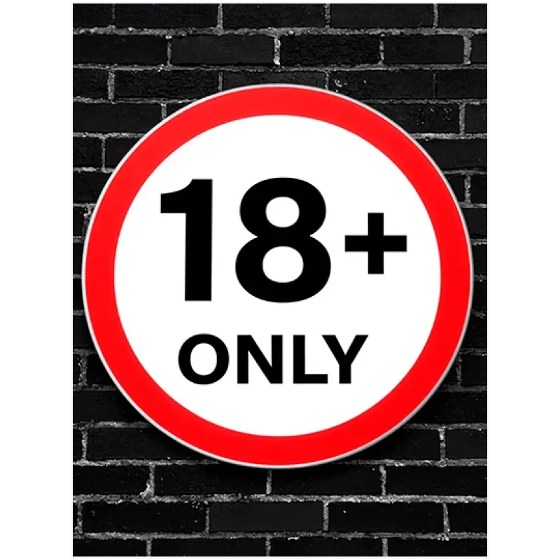 Πινακίδα 18+ Only Modern Urban Style Red Black