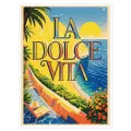 Αφίσα La Dolce Vita Ρετρό Τοπίο με Ακτή