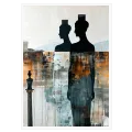 Caryatids Ancient Greece Abstract Canvas Gold Black