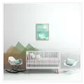 Lighthouse Coast Moonlight Landscape Mint Green Art