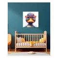 Cool Little Duckling with Glasses Colorful Whimsical Art