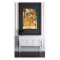 Ancient Columns in Surreal Gold Landscape