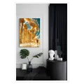 Ancient Columns in Surreal Gold Landscape