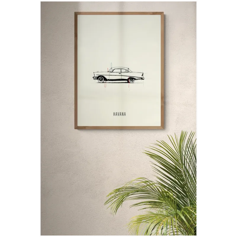 Κλασικό Αυτοκίνητο Havana Minimalist Retro Σχέδιο