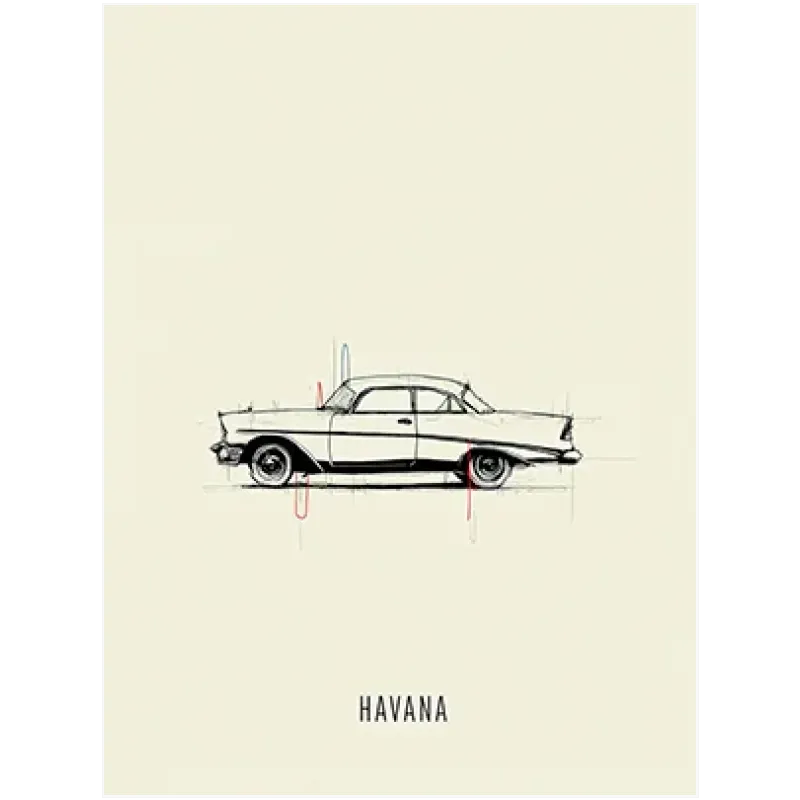 Κλασικό Αυτοκίνητο Havana Minimalist Retro Σχέδιο