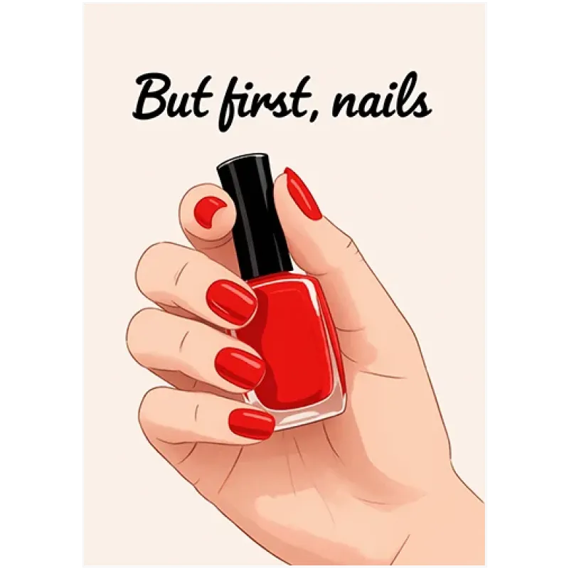 Μανικιούρ But First Nails Μοντέρνος Κόκκινο