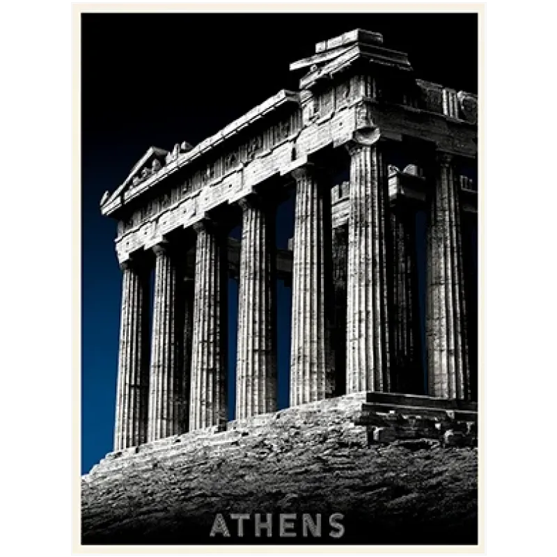 Παρθενώνας Αθήνα Επιβλητικός Αρχιτεκτονικός Πίνακας Μπλε