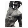 Male Torso Expressive Fine Art Black White Canvas