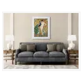 Γυναίκα με Παγώνι Κλασικό Art Nouveau Χρυσό