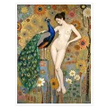 Γυναίκα με Παγώνι Κλασικό Art Nouveau Χρυσό