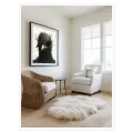Surreal Bird Portrait with Twigs Black White