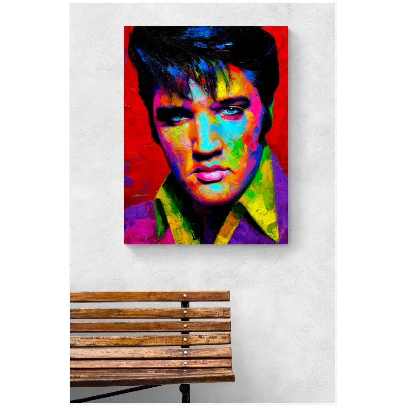 Πορτραίτο Έλβις Πρίσλεϊ Pop Art Πολύχρωμος Πίνακας