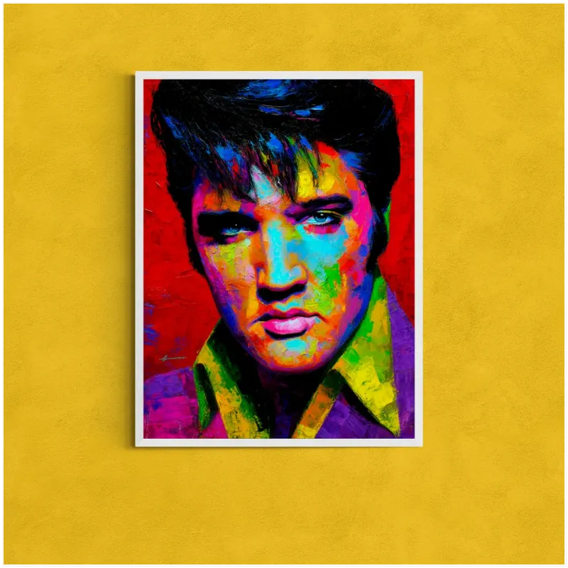 Πορτραίτο Έλβις Πρίσλεϊ Pop Art Πολύχρωμος Πίνακας