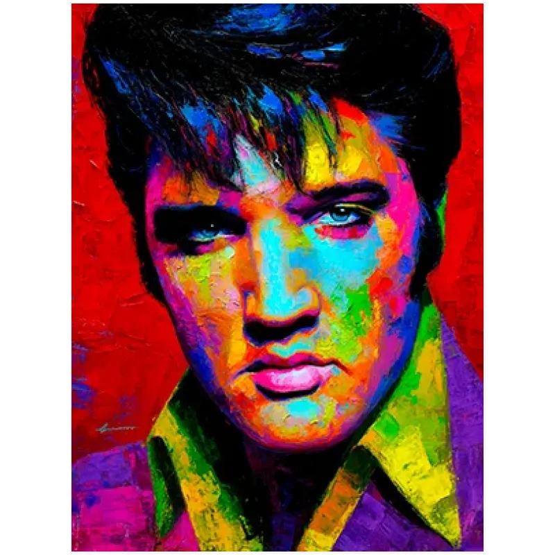 Πορτραίτο Έλβις Πρίσλεϊ Pop Art Πολύχρωμος Πίνακας