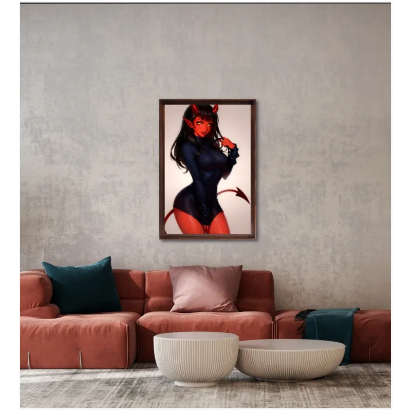 Demon Woman Anime Style Red and Black Artwork