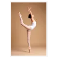 Ballerina In Graceful Pose Beige Background Canvas Print