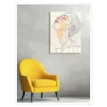Αφηρημένο Γυναικείο Πορτραίτο Minimalist Γραμμικό Σχέδιο Παστέλ