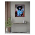 Surreal Sci-Fi Cyclops Figure Blue and Red