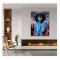 Surreal Sci-Fi Cyclops Figure Blue and Red