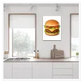 Ζουμερό Cheeseburger Pop Art Εικονογράφηση Καφέ