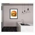 Ζουμερό Cheeseburger Pop Art Εικονογράφηση Καφέ