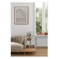 Parthenon Athens Minimal Line Art Beige Poster
