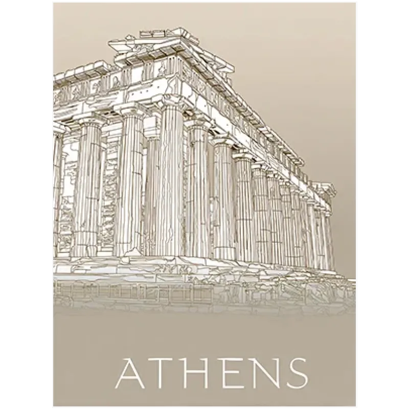 Παρθενώνας Αθήνα Minimal Sketch Σχεδιασμός Beige