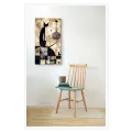 Black Cat Abstract Vintage Earth Tone Canvas