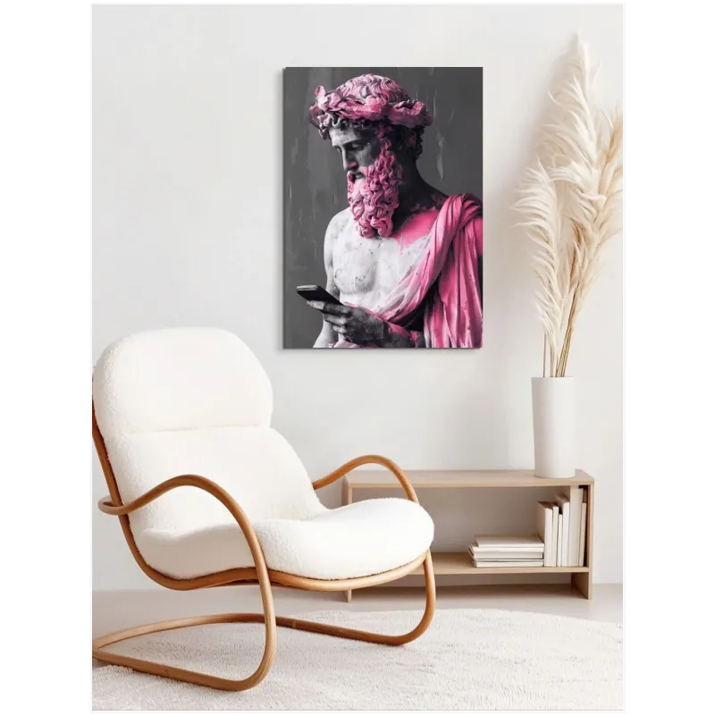 Ancient Greek God Statue Pop Art Pink Smartphone