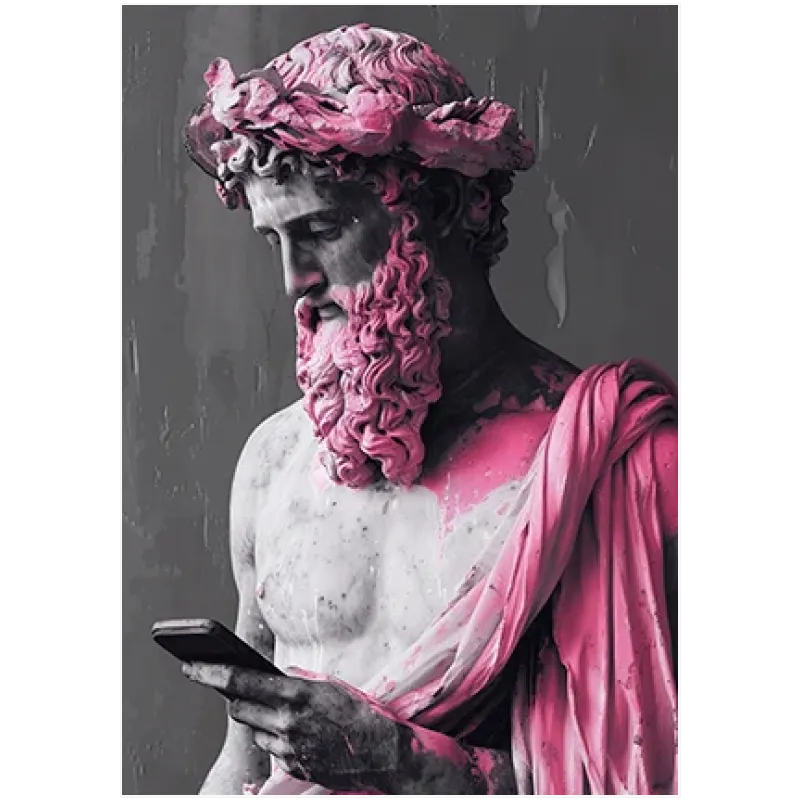 Ancient Greek God Statue Pop Art Pink Smartphone