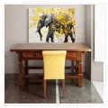 Elephant in Abstract Landscape with Yellow Foliage